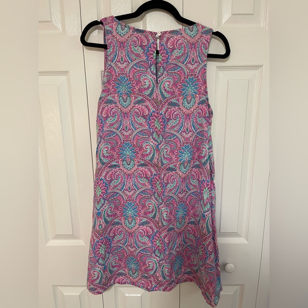 Cynthia Rowley Women’s Pink Paisley Sleeveless Dress with Blue Accents - Picture 4 of 4